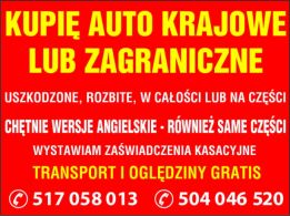 Skup Samochodów Skup Części samochodowych Sprzedaż części