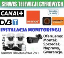 Montaż ustawianie anten serwis tv sat Canal plus Cyfrowy Polsat